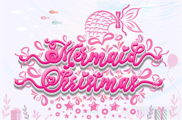 Mermaid Christmas Font for Festive Crafting